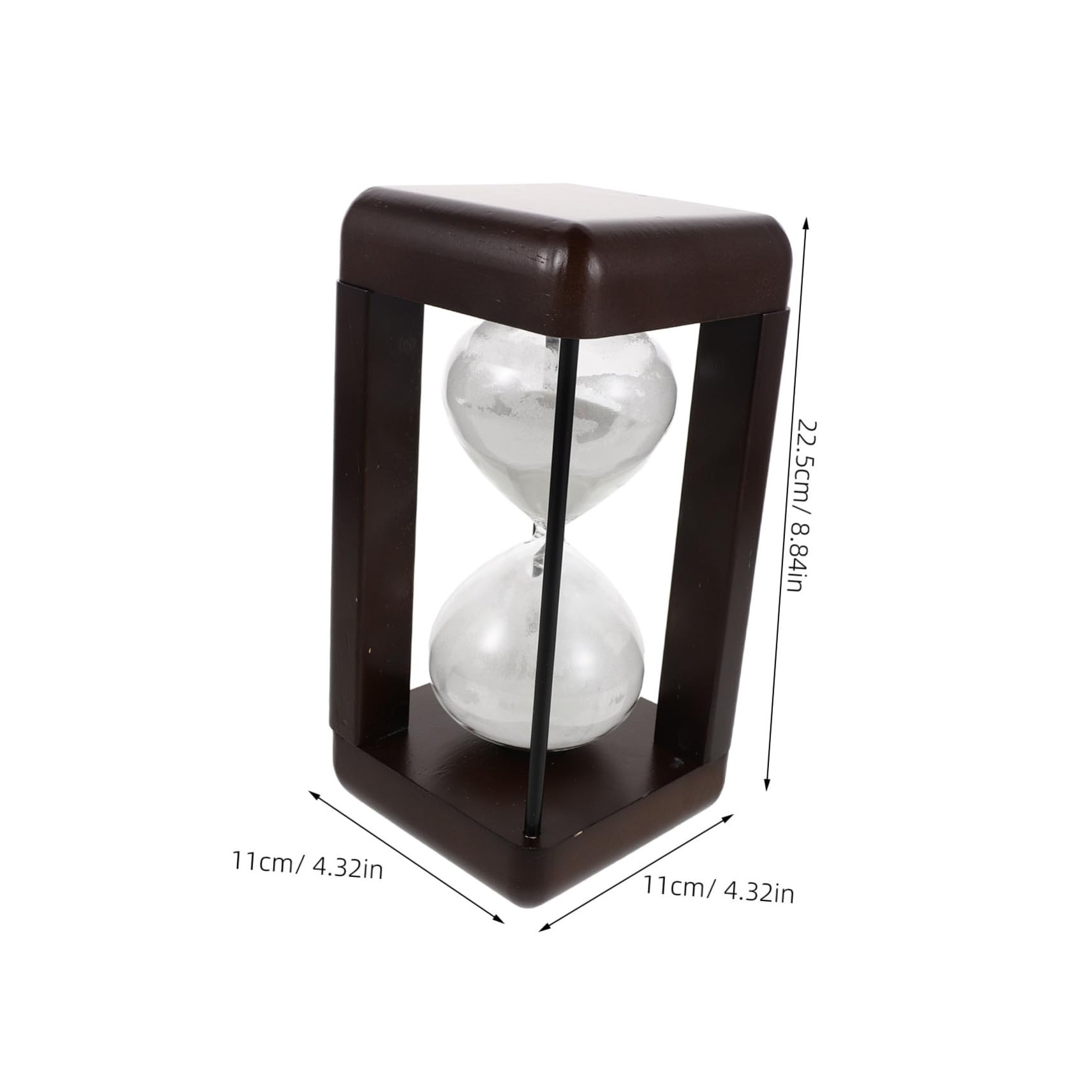 Reloj de Arena de Madera Maciza Blanco, Adorno Vintage de 60 Minutos