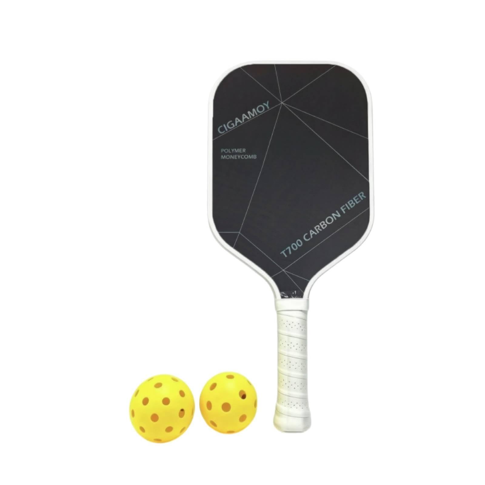 Carbon Fiber Paddle Textured Paddle with Honeycomb Core High Rotation Racket for Adults, Beginners, Exterior Sports, Recreation Centers 1 Paddle 2 Balls-picture-15