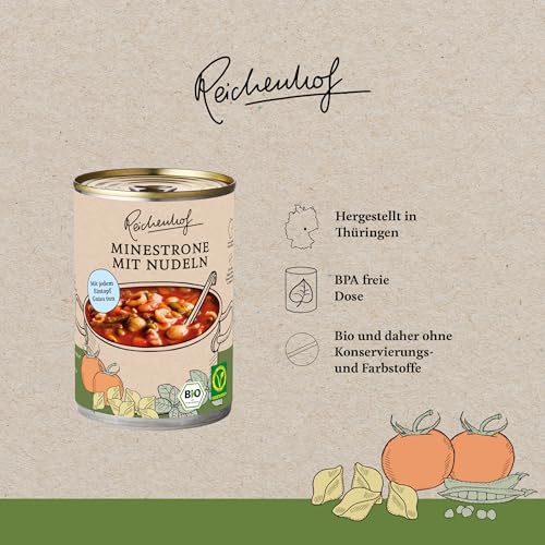 Reichenhof I Minestrone mit Nudeln I 6er Pack Bio-Eintöpfe I (6x 400g)