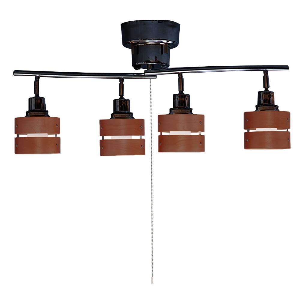 2セット】4灯シーリングライト/調光可 ナチュラル ブラウン 2セット】4