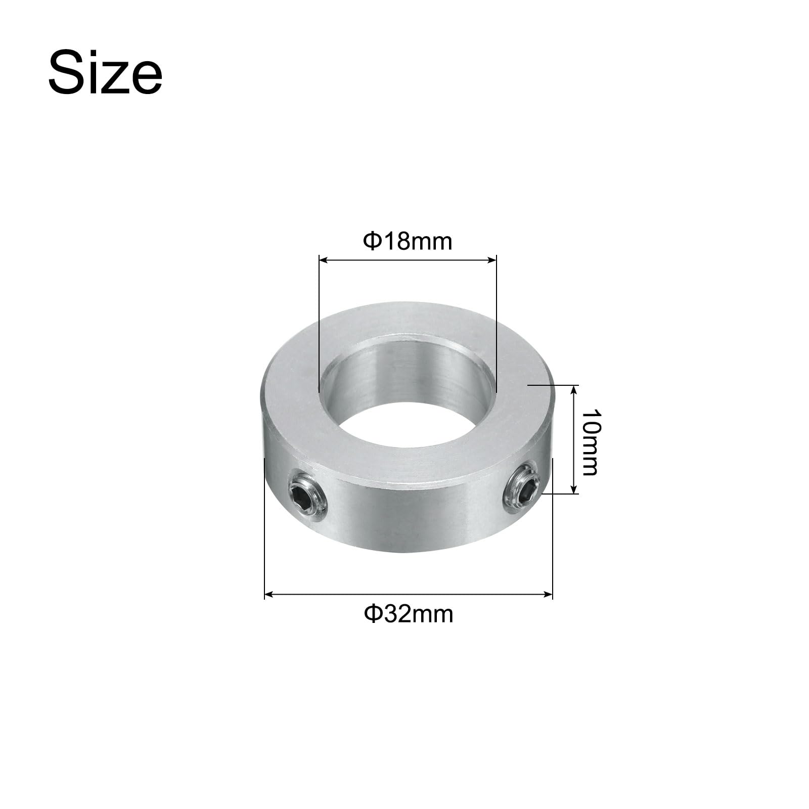 QUARKZMAN 8pz Collari a Vite Fissaggio 18mm Foro, Collari per Albero Alluminio, 32mm OD e 10mm Spessore, Collare a Vite di Bloccaggio, Collare Arresto per Guida Albero Lineare