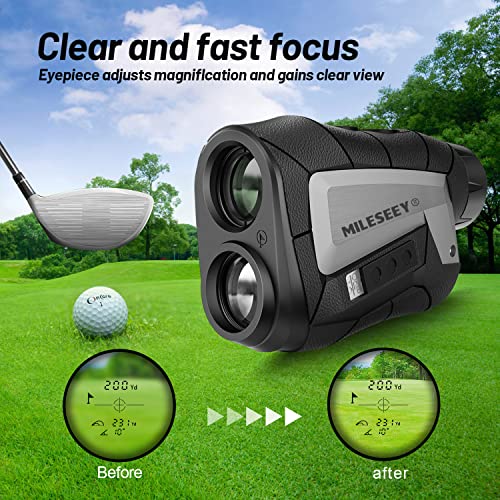 MiLESEEY-Telemetro-Golf-Recarga-USB-Telemetro-Golf-600m-con-Bloqueo-de-Bandera-y-Vibracion-Pendiente-de-EncendidoApagado-Torneo-Legal-Aumento-6X