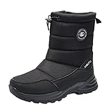スノーブーツ メンズ スノーシューズ 長靴 防寒 ブーツ 防寒靴 冬靴 防寒ブーツ ウィンターブーツ winter snow boots for men 防水 防寒 防滑 裏起毛 アウトドア Caqnni スノーシューズ メンズ 防水 防寒 スノーブーツ 軽量 スニーカー 冬用 靴 雪 ブーツ ウィンターブーツ 裏起毛 防滑 厚底 人気 ボア 暖かい カジュアル ショートブーツ おしゃれ ハイカット 超快適 ショート 通勤 ユニセックス（26.5 cm/黒）
