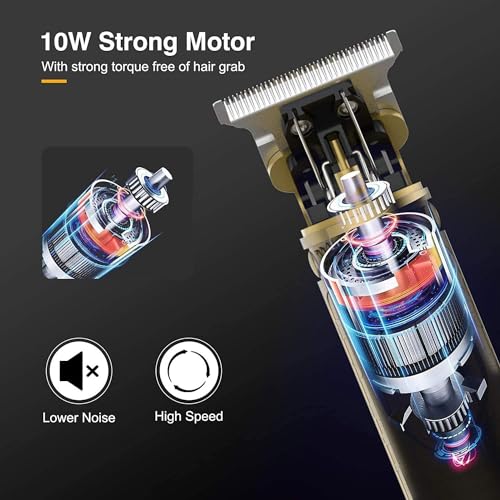 Image of Trimmer Men Cordless Hair Clipper Electric T Blade Dragon Style Beard Trimmers, Shaver, Edgers Professional Zero Gapped USB Rechargeable Clippers with 4 Guide Combs Men's Grooming Kit Trimmer