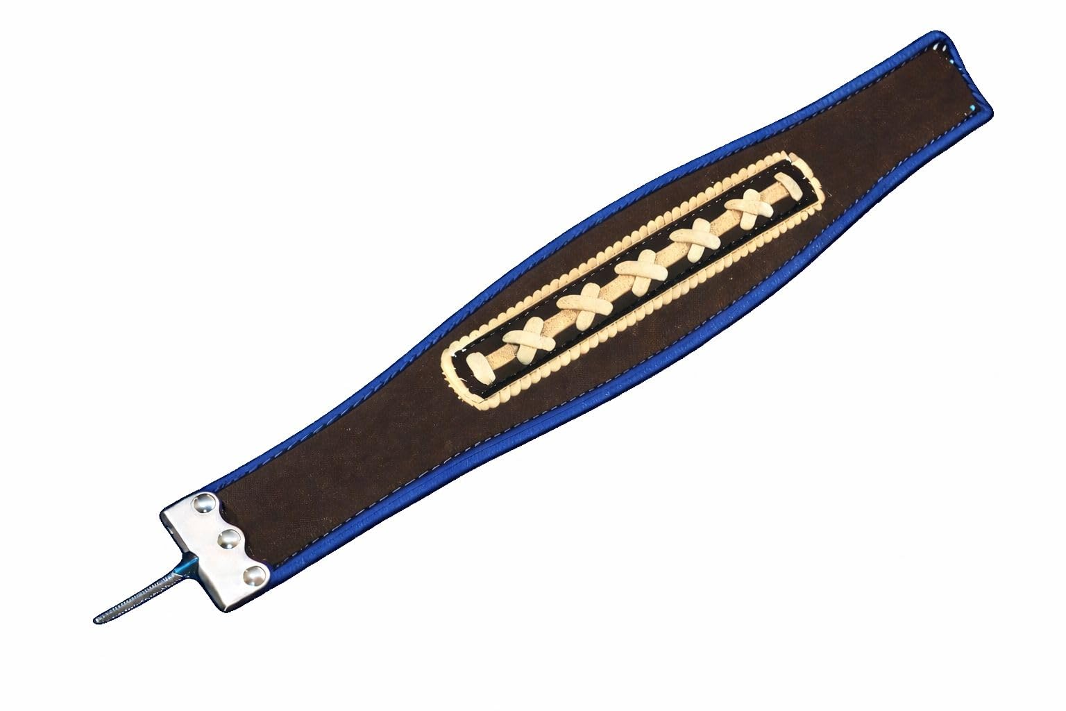 Steirische Harmonika Bassriemen Extravagant blau inkl. Spindel – gepolstert, verstellbar & edel verarbeitet – hochwertiger Bassgurt für Harmonika im exklusiven Design, komfortabel & langlebig