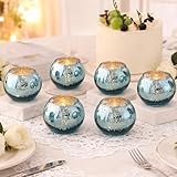 Artisanat Mercure fantaisie : fabriqués avec du verre mercure authentique, ces bougeoirs en verre bleu offrent une finition miroir luxueuse qui amplifie la lumière des bougies. La texture unique du verre au mercure crée une réfraction de la lumière fascinante, ce qui les rend parfaits pour les centres de table, les mariages ou la décoration de salle à manger