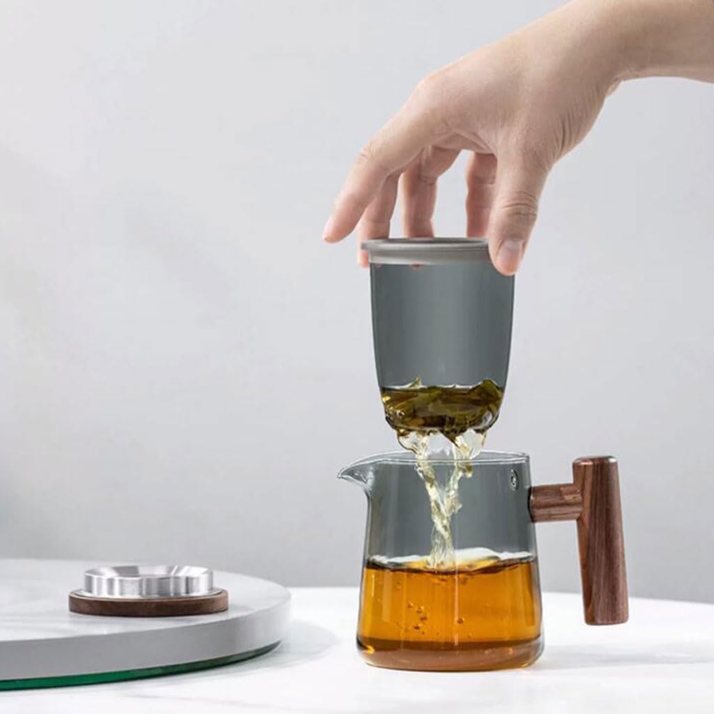 Einfache Teekanne für zu Hause, Teeservice, Glas-Teekessel mit Einsatz, tragbarer Teebereiter, Behälter 400 ml/14,1 Unzen