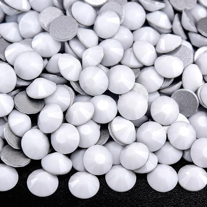 Flat Back Rhinestones Glass Beads for Shoes Solid White SS3 2880pcs