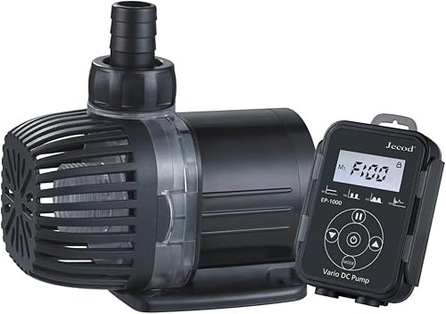 Jebao Bomba de retorno para acuario Jecob EP1000 DC con controlador LCD, 317 GPH /1200 LPH, elevación máxima de 4.9 pies, velocidad ajustable,