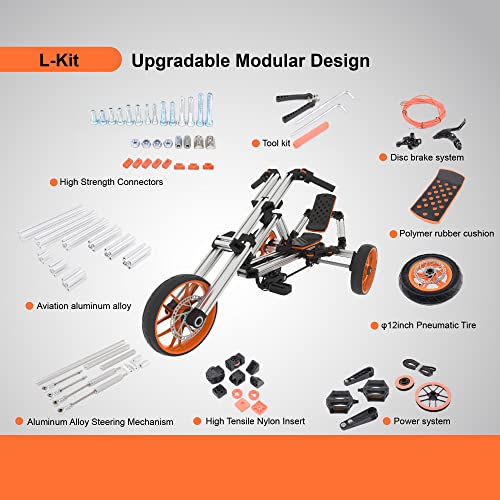 Image of MERITLINE Modular Ride On Toys, Buildable Kit 20 in 1 Go Kart Set, Suitable for 1 to 8 Years Old, 2 Wheel Bike, 3 Wheel Bike, Go Kart, Sit /Stand Scooter, etc. Most Popular L Kit (Non Electric)