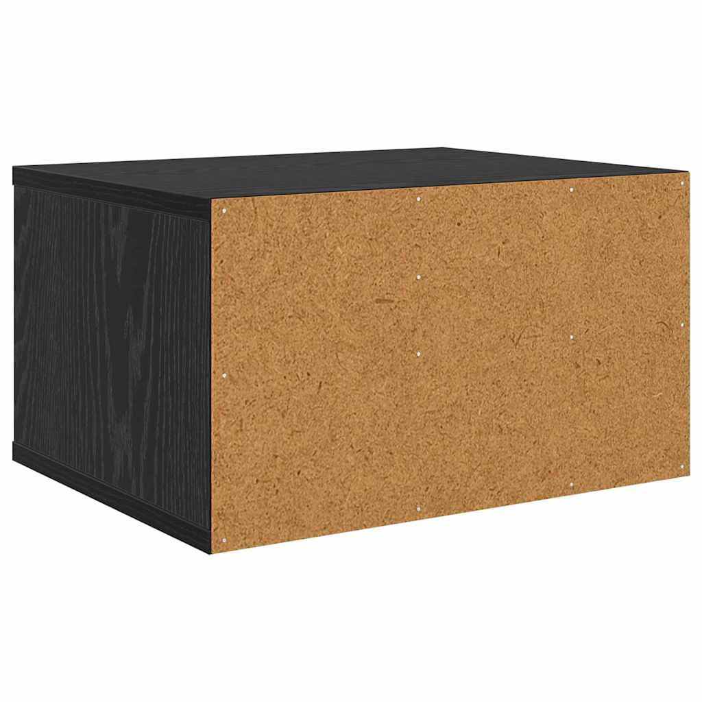Druckerständer Holzwerkstoff Schwarz Eichen-Optik 40x32x24 cm | Herausziehbare Schublade mit Rollen, viel Stauraum, modernes Design, pflegeleicht mit feuchtem Tuch