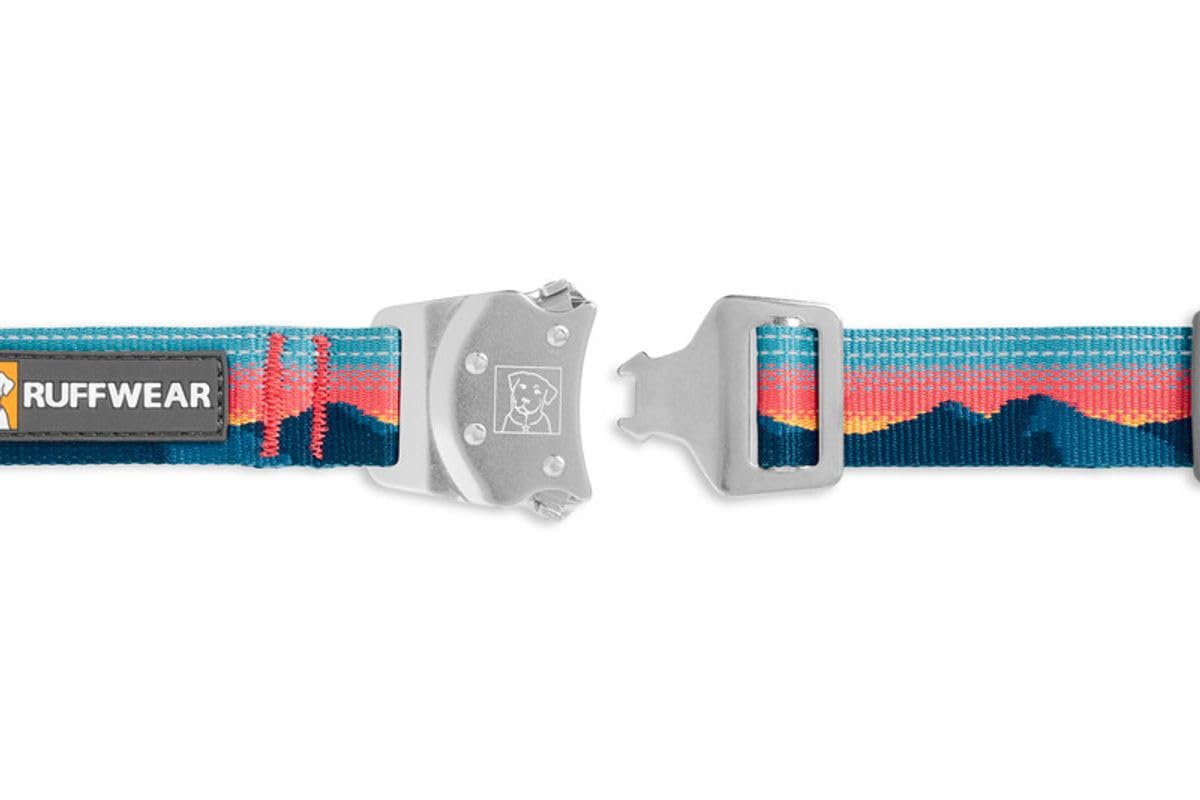 RUFFWEAR - Collare per cani in corda superiore, collare riflettente con fibbia in metallo per uso quotidiano, tramonto, 20-26"