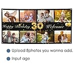 Custom Birthday Decorations,Happy Birthday Banners with Photo Name All Age Birthday Backdrop Signs for Men Women - Image 3