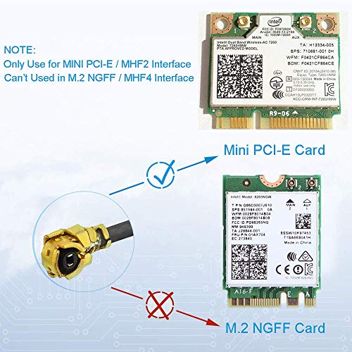 Bingfu Dual Band Wifi 2.4Ghz 5Ghz 5.8Ghz 6Dbi Rp-Sma Male Antenna 15Cm 6 Inch U.fl Ipx Ipex To Rp-Sma Female Pigtail Cable 2-Pack For Wifi Router Wireless Mini Pci Express Pcie Network Card Adapter #TOP6