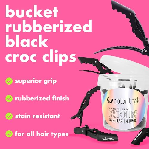 Pinzas profesionales Colortrak Croc Clip 12 unid. negro miniatura 2