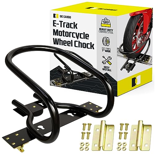 E-Track - Calzo de rueda de motocicleta para remolques, cuña vertical de neumático de bicicleta para remolque, calzo de motocicleta, cuñas de rueda de motocicleta extraíbles y atornilladas para piso