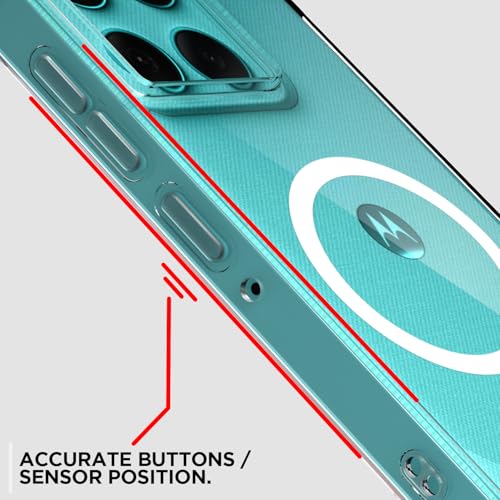 Image of Outlouders Back Cover for Motorola Moto Edge 60 5G / Motorola Moto Edge 60 Fusion 5G Mag-Safe Transparent PC + TPU Bumper Case with Magnetic Support Shockproof Protection (Transparent Mag-Safe)