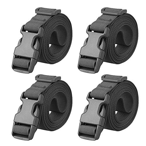 Magarrow 200cm Gepäckgurte Einstellbare Reisezubehör Gepäckgurt Koffer Reiseschnalle Gürtel Rutschfester Koffergurt Kofferband Verpackungsgürtel für Reise (Schwarz- 4 Stück)