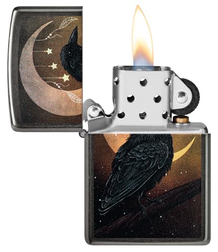 Encendedor Zippo Raven Moon Gris de Bolsillo miniatura 3