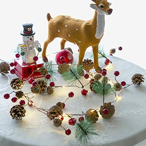 Preisvergleich Produktbild Weihnachtsbeleuchtung LED Lichterketten Innenbeleuchtung Nadel Tannenzapfen Kupferdraht Lichter Weihnachtsbeleuchtung Weihnachtsperle Frucht Kupferdraht Lichter 2 Meter 20 Lichter Batterie warmweiß