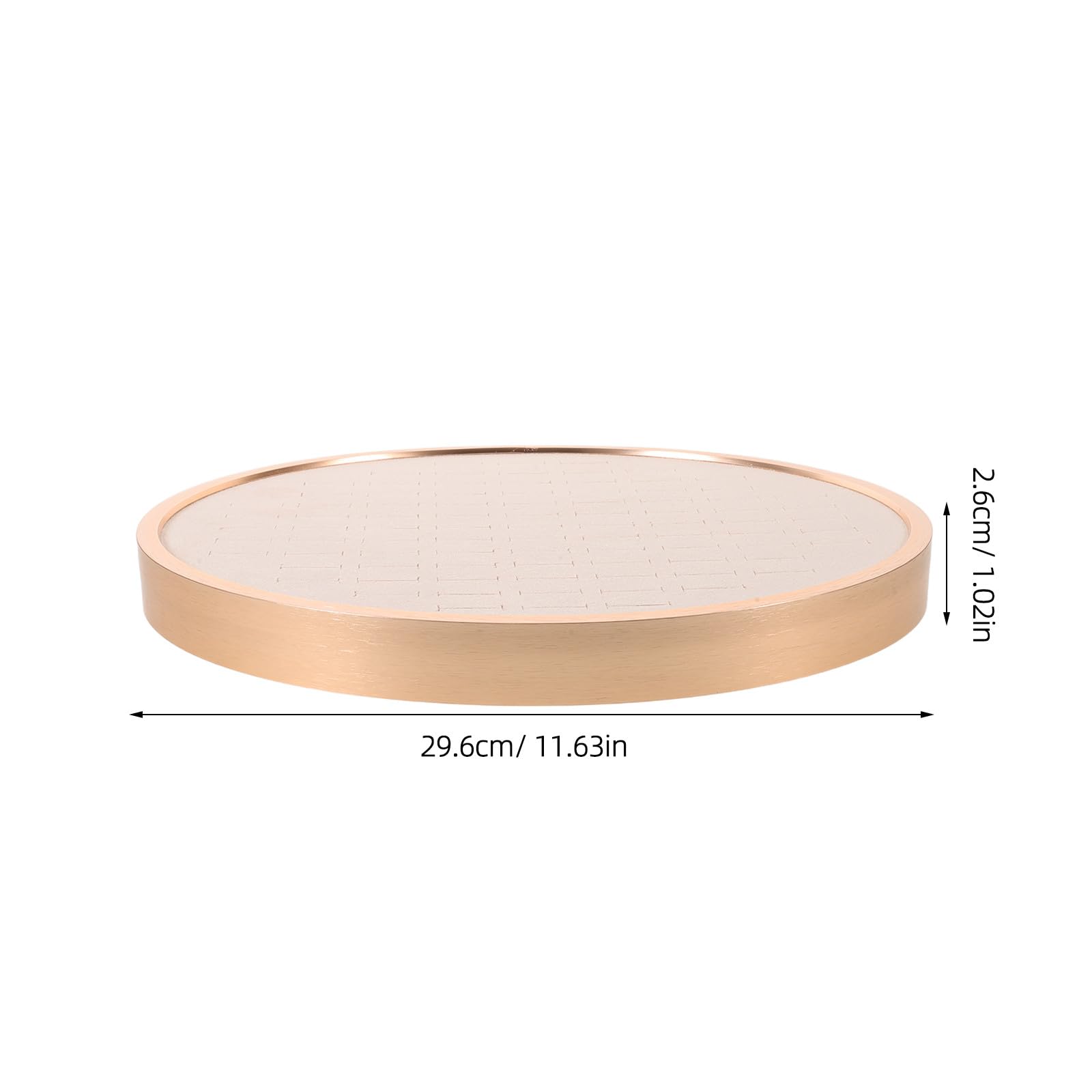 Bandeja redonda para joyas: organizador de pendientes con 68 ranuras, bandeja para exhibir collares de 29,6 cm (11,65'') - Plato decorativo para guardar anillos, collares, llaves y