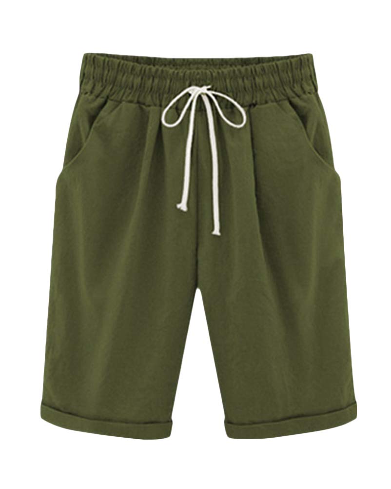 ShallGood Pantalones Cortos Mujer Básicos Color Sólido Bolsillos Verano Cinturón Delgado Cintura Alta Ocasionales Casual Short Yoga Pantalones