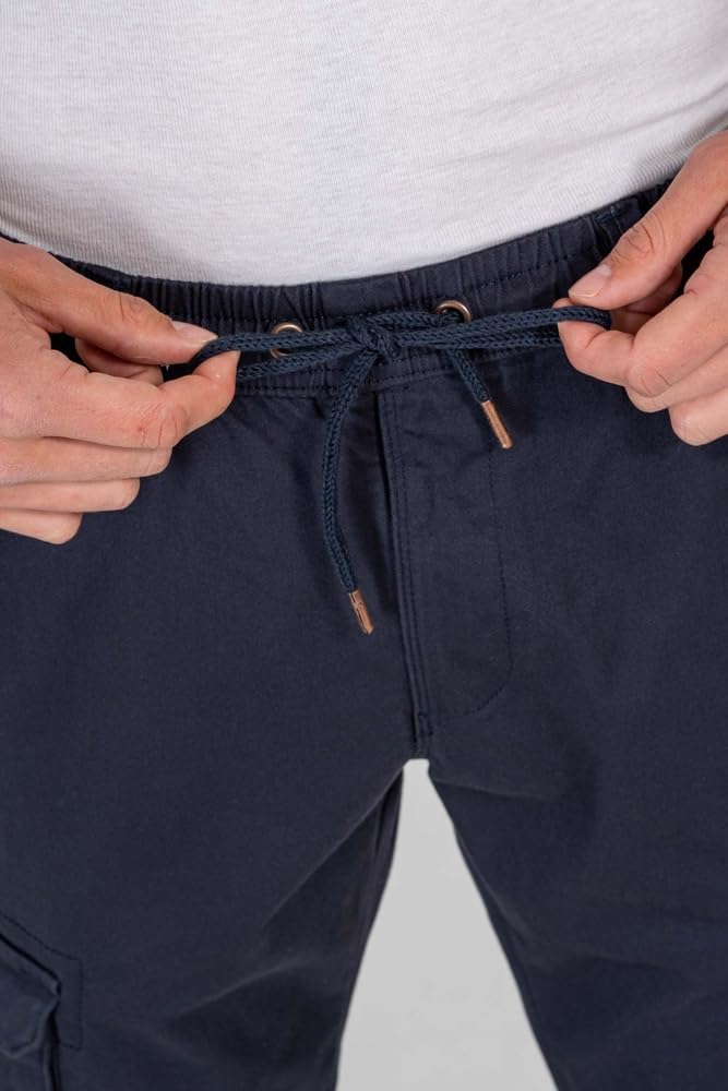 Reell Reflex Rib Cargo - Jogger Cargohose für Herren mit Kordelzug und elastischem Bund - Regular Tapered Fit - Hose aus Baumwolle