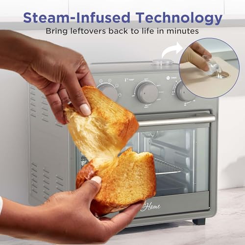 Image of Magnavox Home, 16.5 qt Air Fryer Oven, With Steam Infusion, Black, Convection Countertop Oven, 6 Cooking Functions, 200-450F Temperature Control, Interior Light, Fry Basket & Baking Tray Included