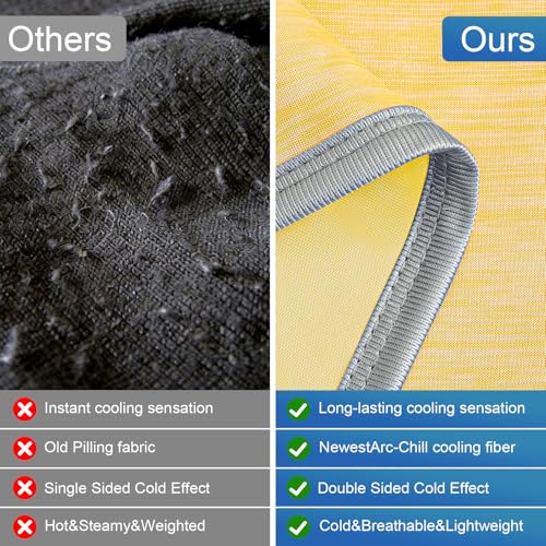 Image of KMUSET Cooling Blanket Queen Size (90 inchx90 inch), Double Sided Summer Cooling Blankets for Hot Sleepers & Night Sweats, Lightweight Blanket for Sofa Bed Couch, House Warming Gifts New Home Ginger Yellow