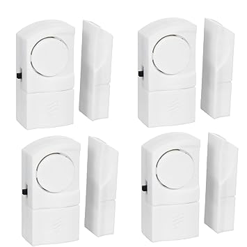 Jenix Wireless Door Window Open Alarm Home Security System I Siren Burglar 110 Decibel High Alarm with Magnetic Sensor I Anti Theft System for Home Office - Set of 4