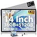 MAXLEGEN Tablet 14 Zoll, 2.5K Touch Display, 36GB RAM+512GB ROM/1TB TF SIM Tablet 4G LTE+5G WiFi, Android 15, Octa-Core, 4 Lautsprecher, 13MP, 11580mAh, GMS, GPS, Tablets mit Pen/Hülle/Kopfhörer