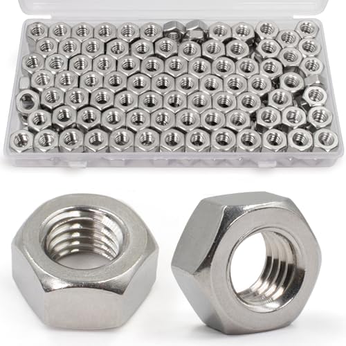 ZQZ 1/4-20 Hex Nuts,130PCS Stainless Steel Hardware Nut 304 ss Threaded Nut