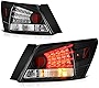 VIPMOTOZ Black Bezel Fiber Optic Tube LED Tail Light Housing Lamp For 2008-2012 Honda Accord Sedan Driver + Passenger Side Replacement Pair