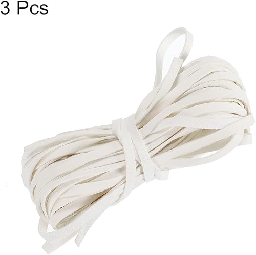 Miniatura 3 de uxcell Cordón de cuero, 3.28 yardas, 0.118 in, tira de cuerda trenzada de poliuretano plana para bolso, bolso, cordones de zapatos, manualidades,