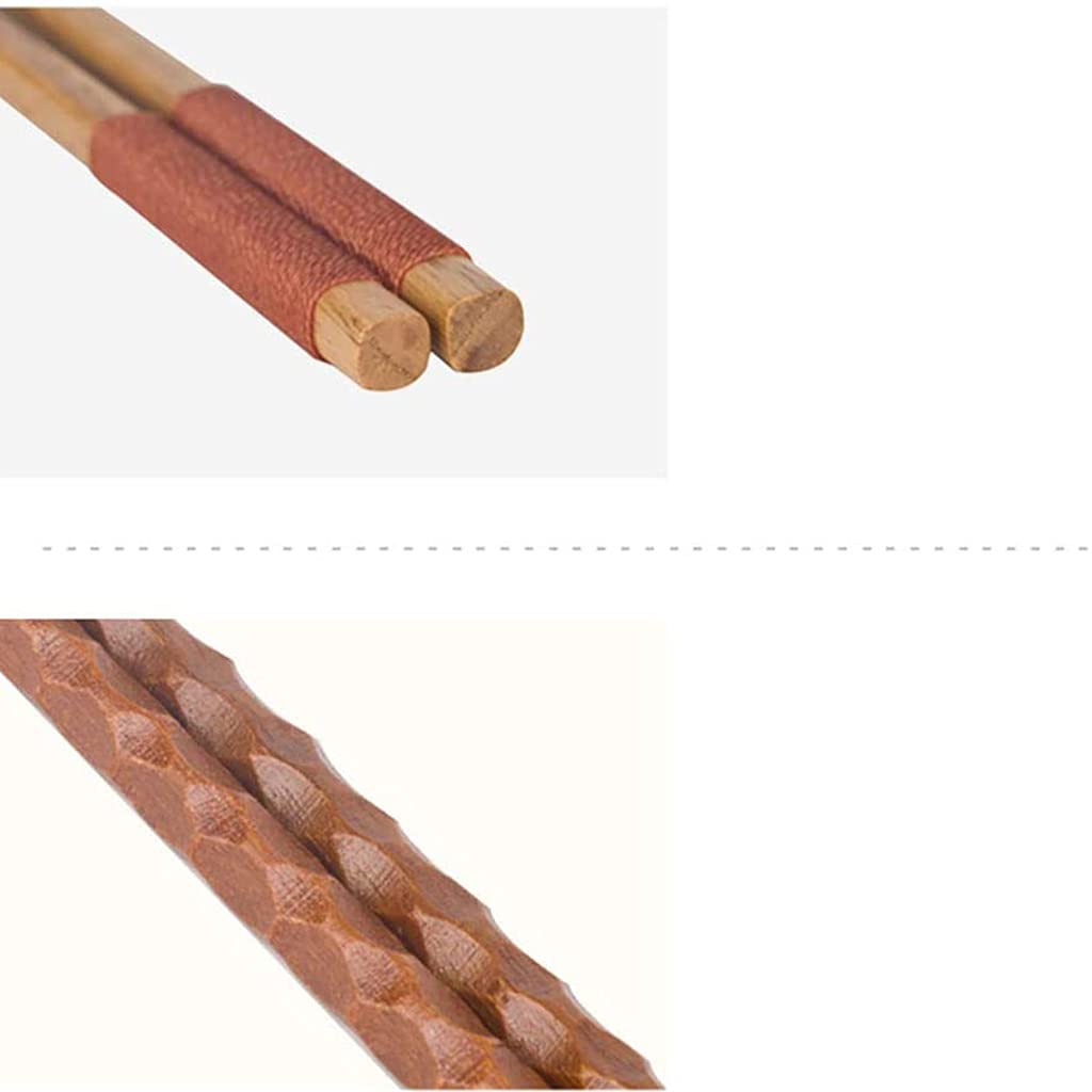 Coffret Cadeau de 5 Paires de Baguettes réutilisables en Bois, Baguettes à Sushi japonaises, Baguettes Chinoises de Luxe en Bois Naturel, Baguettes antidérapantes, Baguettes lavabl(E)