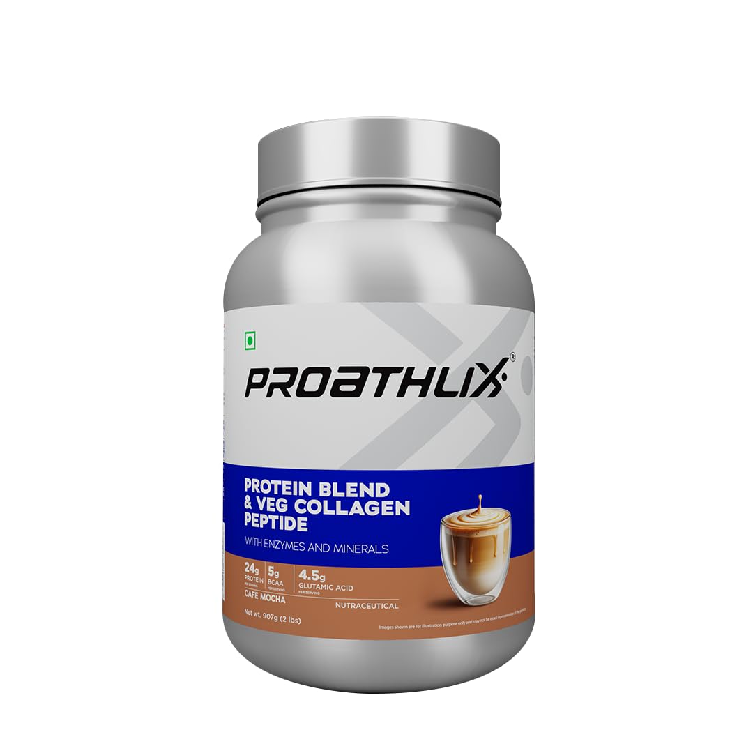 Proathlix Protein Blend & Veg Collagen Peptide with Enzymes for better Absorption and Minerals (Pack of 5, Swiss Chocolate) | 24g Protein, 5g BCAA, 4.5g Glutamic Acid | Muscle Support & Recovery — Amazon image 8