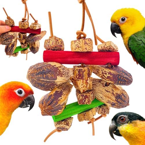 Bird toys for cockatiels that like mahogany pods – What you need to know! 6 Bonka Bird Toys 2755 Mahogany Chomp Natural Chewing Toy - 9" x 5" - Mahogany Pods & Dyed Wooden Logs for Medium-Sized Birds Like Conures, Amazons & African Greys