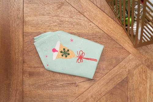 C&F Home Vintage Christmas Bells Set de 6 Servilletas de Tela miniatura 2