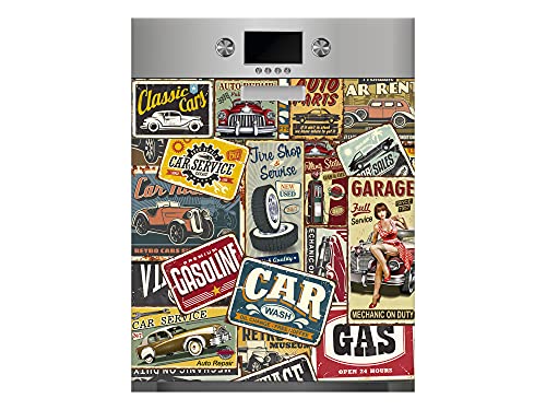 Oedim Autocollant en vinyle pour lave-vaisselle Motif matrices de voiture