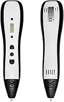 Caneta 3D RP700C com Tela OLED, Design Aerodinâmico, Temperatura Ajustável, Bico de Cerâmica de 0,6mm, Aquecimento Rápido em 25s, Controle de Velocidade, Imprime em PLA/ABS, Branca
