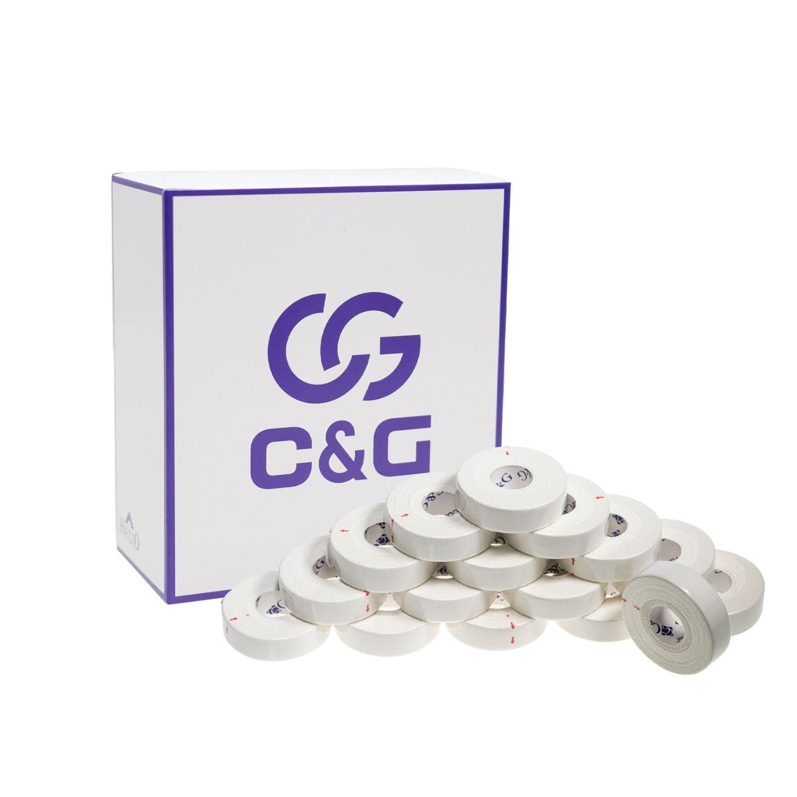 C&G ホワイト テープ 非伸縮 白 19mm × 12m 16巻 圧迫 指 膝
