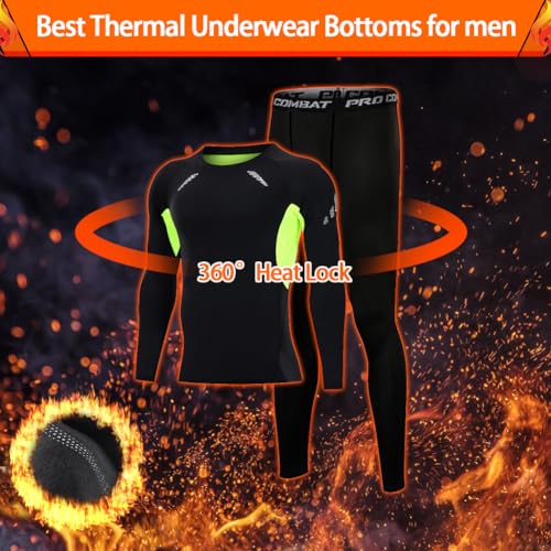 HYCOPROT Thermal Underwear for Men Fleece Lined Long Johns Bottom Top Sets Cold Weather Base Layer2