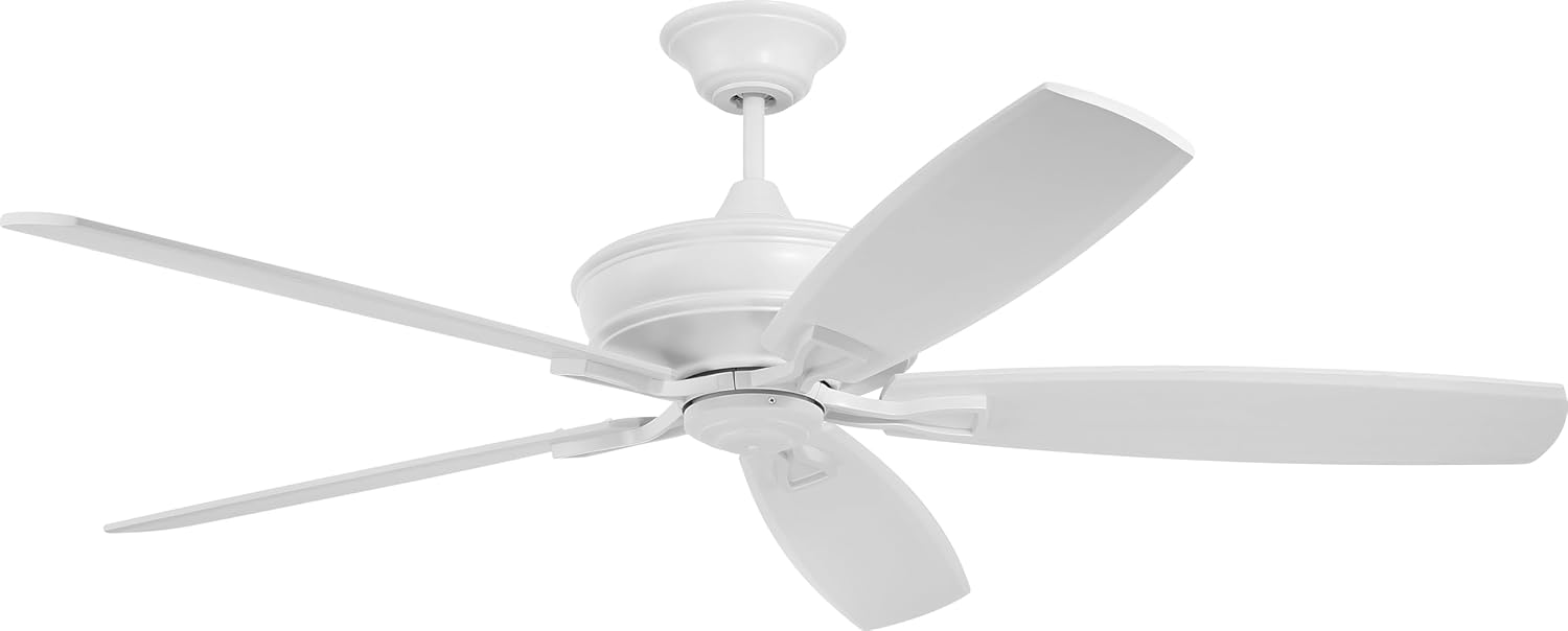 Craftmade SNT60MWW5 Santori 60" Damp-Rated Ceiling Fan with Remote, Matte White