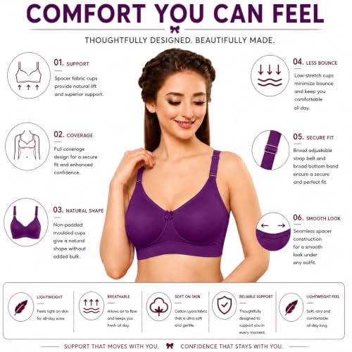 Image of LIBRA Full Coverage Inner Elastic Bra Lib-Bloom