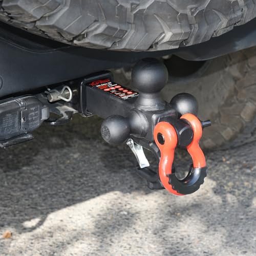 Image of TOPTOW Trailer Hitch Tri-Ball Hitch Mount w /Matte Black Triple Hitch Balls 1-7 /8-inch, 2-inch, 2-5 /16-inch, Multi-fit for 2 inch Trailer Hitch Receiver