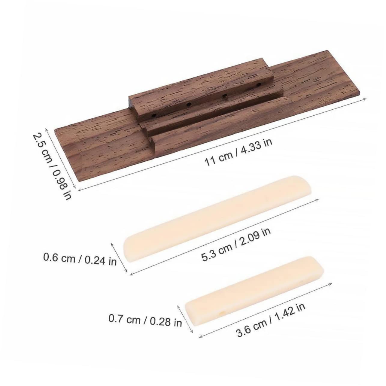 VANZACK 1 Set Ukulele Bridge Professional Replacement Saddle Bridge for String Ukulele Durable Rosewood Design for Enhanced Sound Transmission Easy Installation Kit