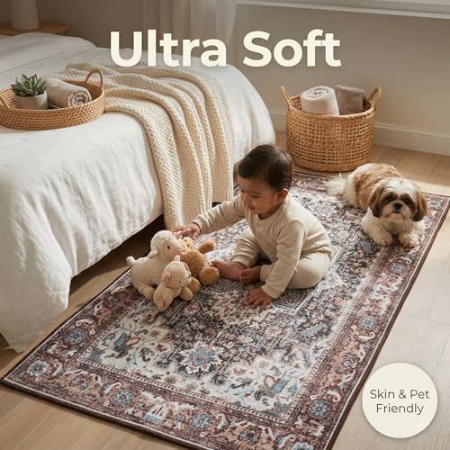 Image of Dream Weaverz Anti Slip Rectangular Carpet for Living Room & Hall | Silk | Flat Woven Soft Washable Floor Mat for Home, Bedroom Floor & Kitchen | Durable Anti Skid Rug for Daily Use (3 X 5) feet