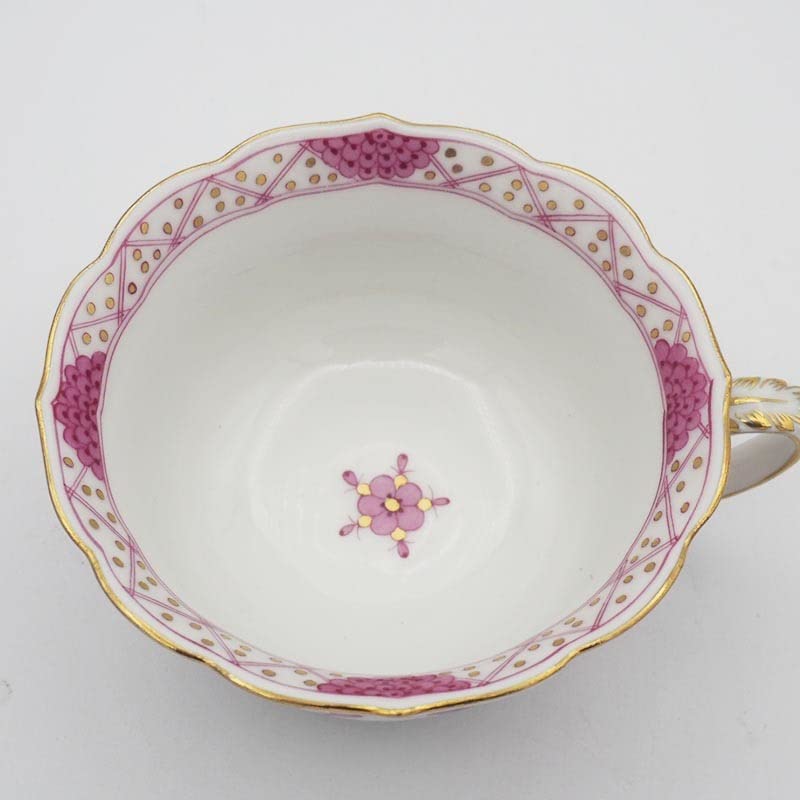 マイセン インドの華 リッチピンク カップ＆ソーサー 1級品 ペア