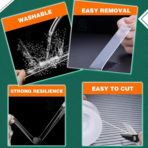 Image of Multipurpose Double Sided Nano Tape Heavy Duty 3 Meter - Washable Reusable Adhesive Silicone Gel Grip Tape Heat Resistant Anti Slip for Wall Mounting, Home, Kitchen and Office Use
