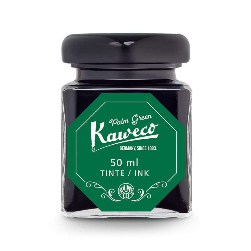 Ink Bottle 50 ml Palm Green I Premium Ink for Fountain Pen in Glass I with Kaweco Quality Seal I Vegan Cruelty Free Water Soluble Calligraphy Lettering Writing